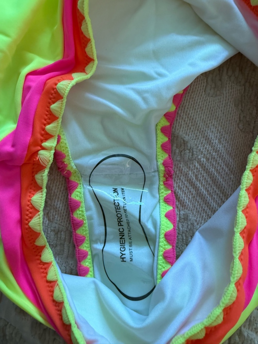 Brand New Popvil Neon Fichsia & Yellow Bikini Set - Picture 4 of 8